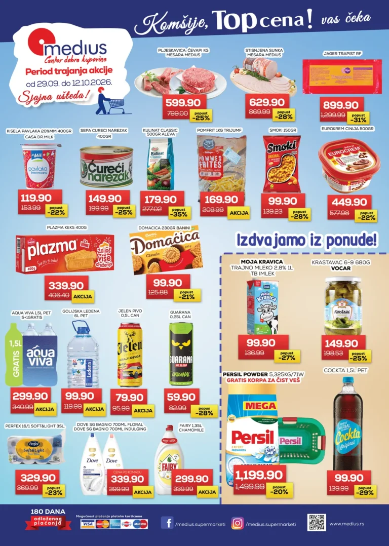 Medius katalog akcija strana 1 – važi od 29.9. do 12.10.2026.