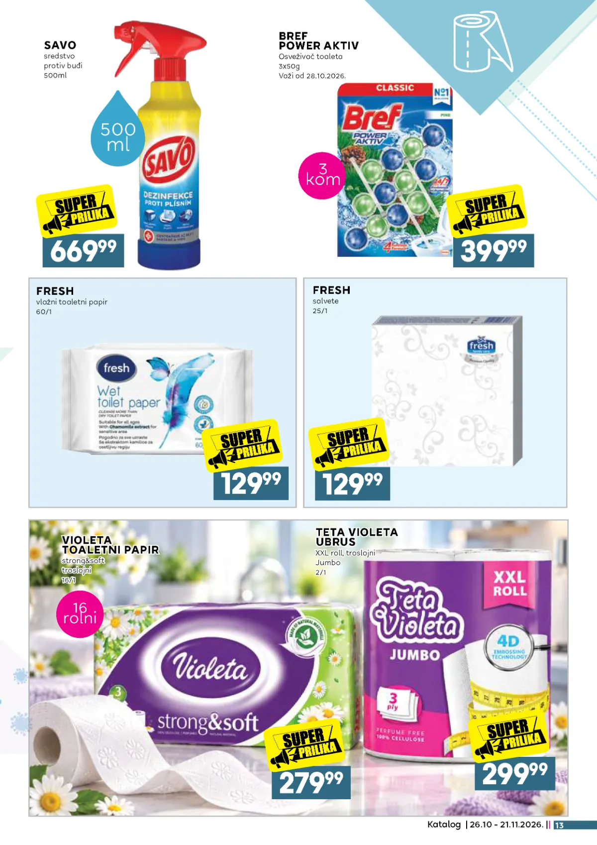 Mercator katalog akcija strana 13 – važi od 26.10. do 21.11.2026.