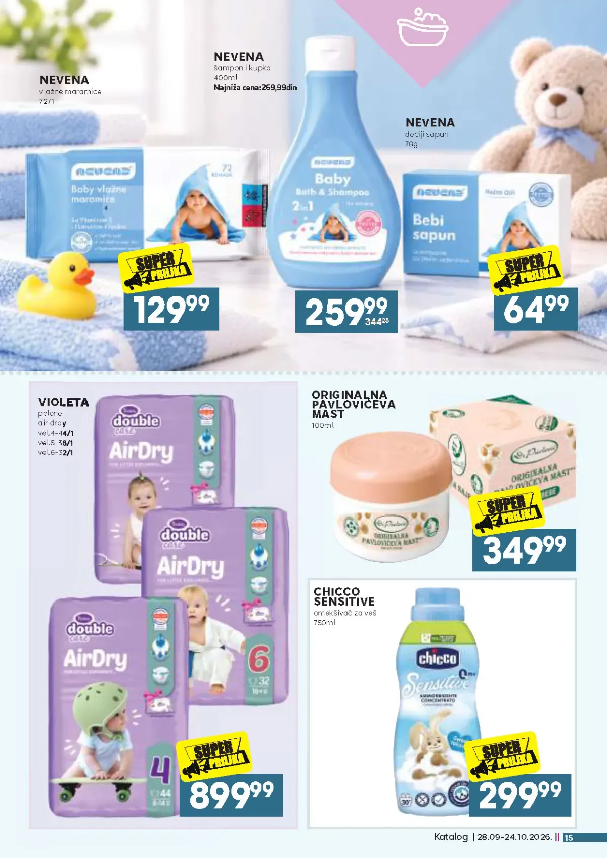 Mercator katalog akcija strana 15 – važi od 28.9. do 24.10.2026.