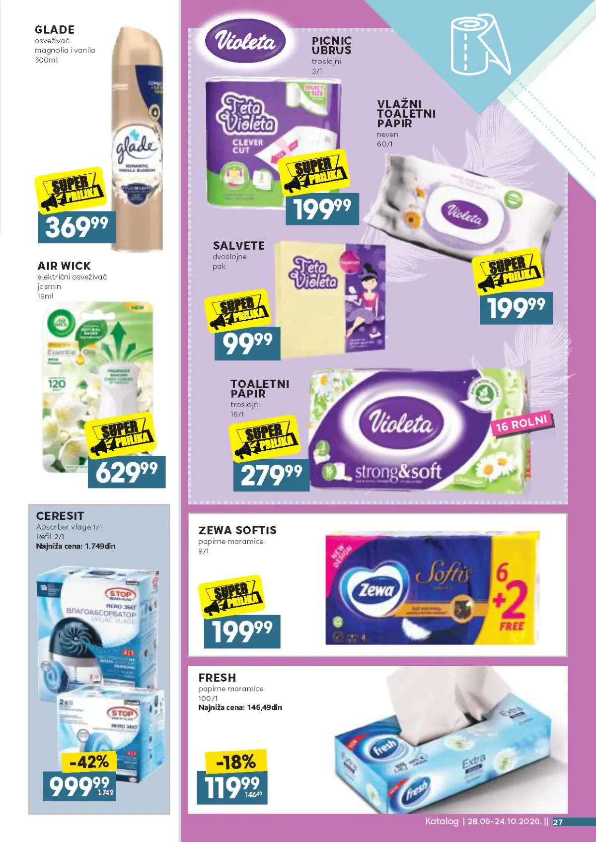 Mercator katalog akcija strana 27 – važi od 28.9. do 24.10.2026.