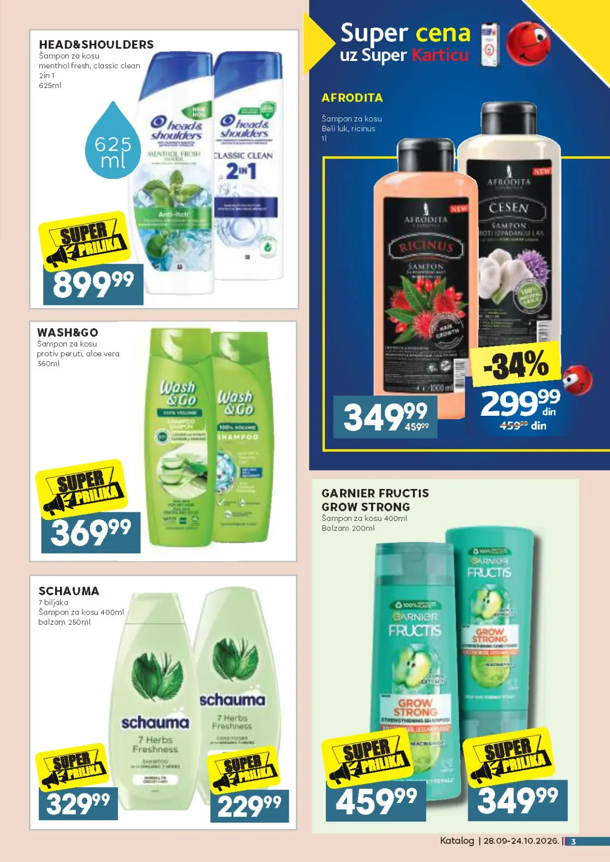 Mercator katalog akcija strana 3 – važi od 28.9. do 24.10.2026.