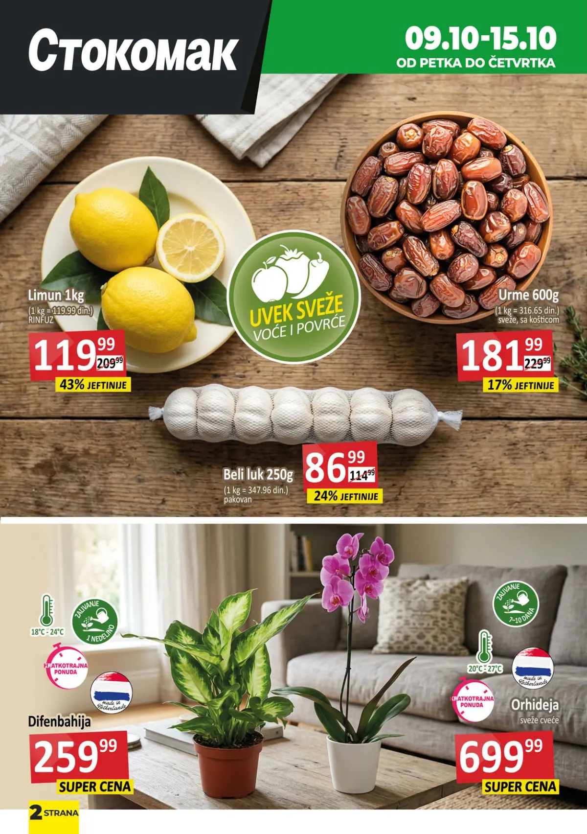 Stokomak katalog akcija strana 2 – važi od 9.10. do 15.10.2026.