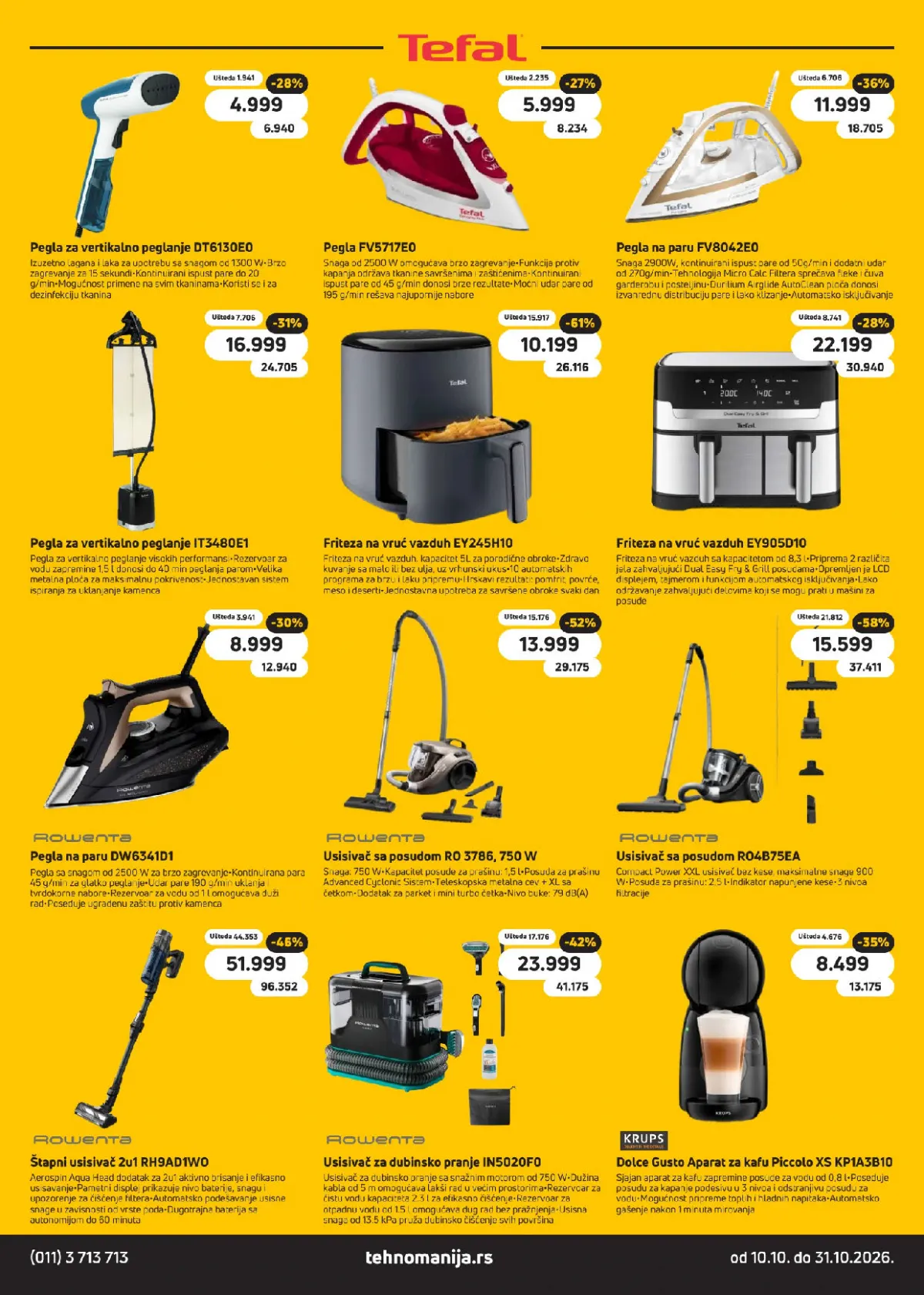 Tehnomanija katalog akcija strana 7 – važi od 10.10. do 31.10.2026.